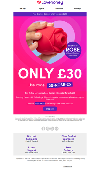 £30 Viral Lovehoney Rose [40% OFF] 🌹