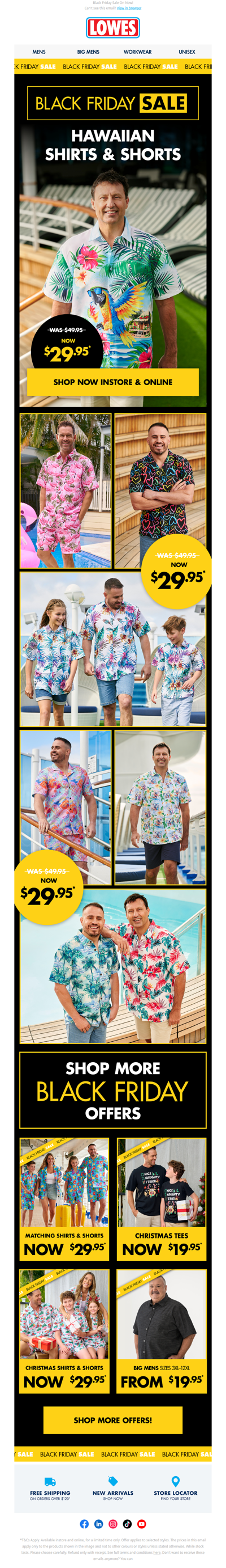 PRICE DROP on Hawaiians, NOW $29.95*!