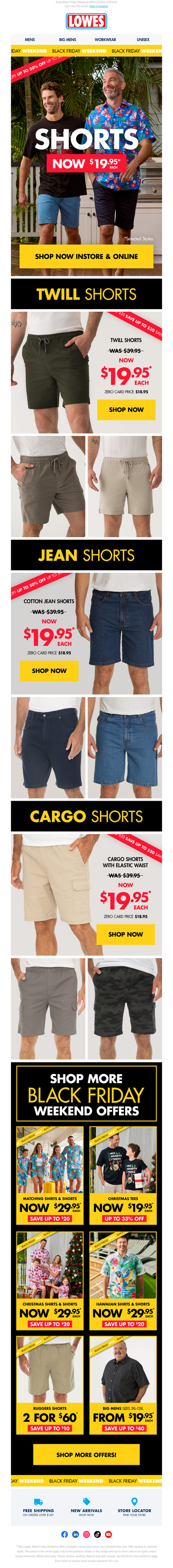 Only for You: $19.95* Shorts This Weekend!