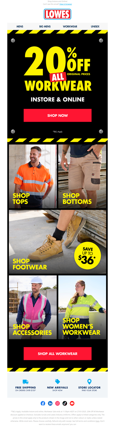 20% Off All Workwear* | Shop the categories!