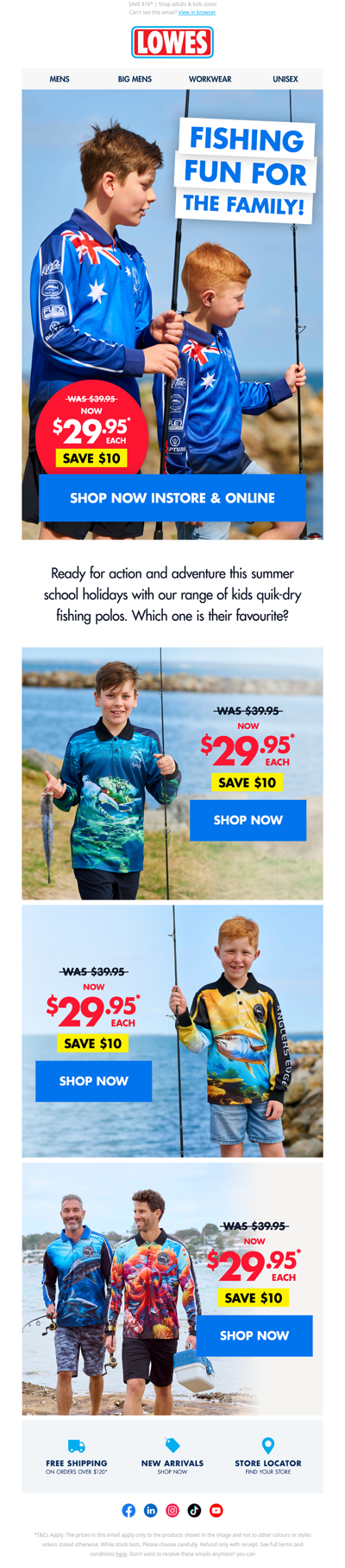 Fishing Polos NOW $29.95*