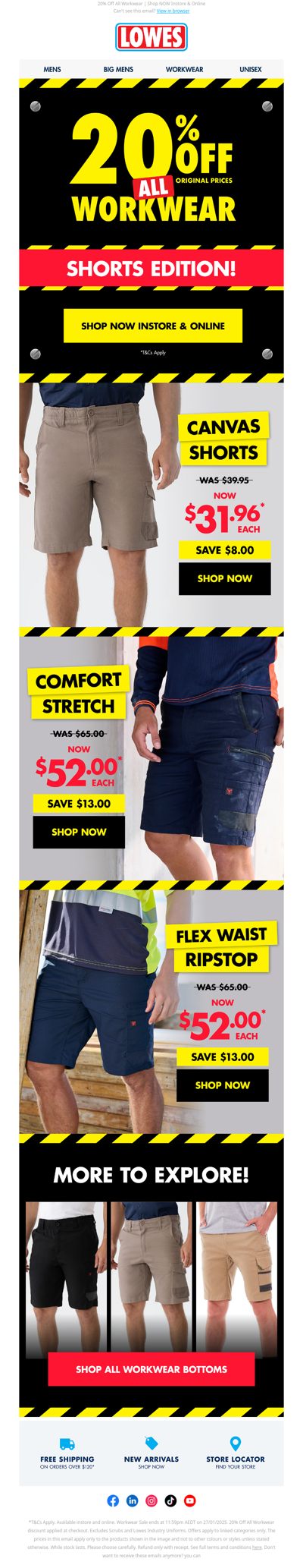 SELLING FAST: Canvas Work Shorts