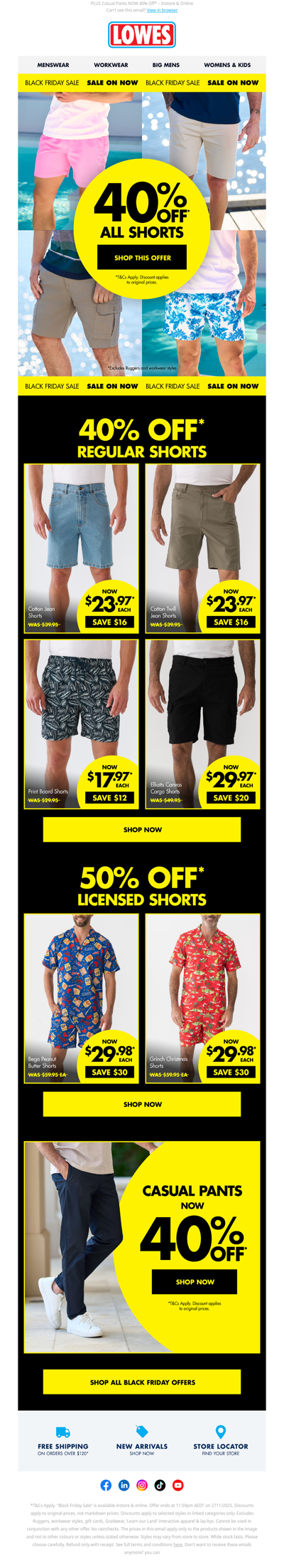 40% OFF All Shorts!* – Black Friday SALE ON NOW