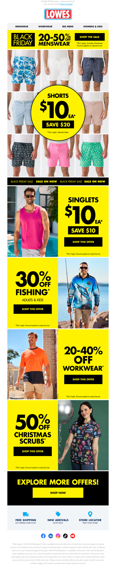 🔥 $10 SHORTS* – Black Friday SALE ON NOW!