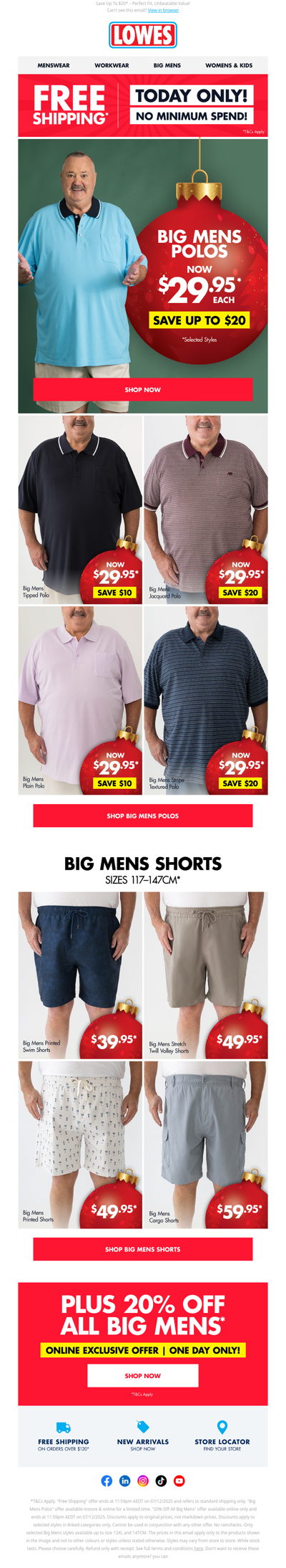 Big Mens Polos NOW $29.95* – Big Sizes, Big Savings!