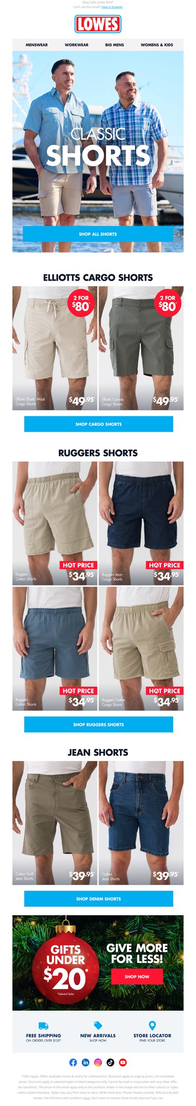 HOT PRICE! Classic Shorts from $34.95*