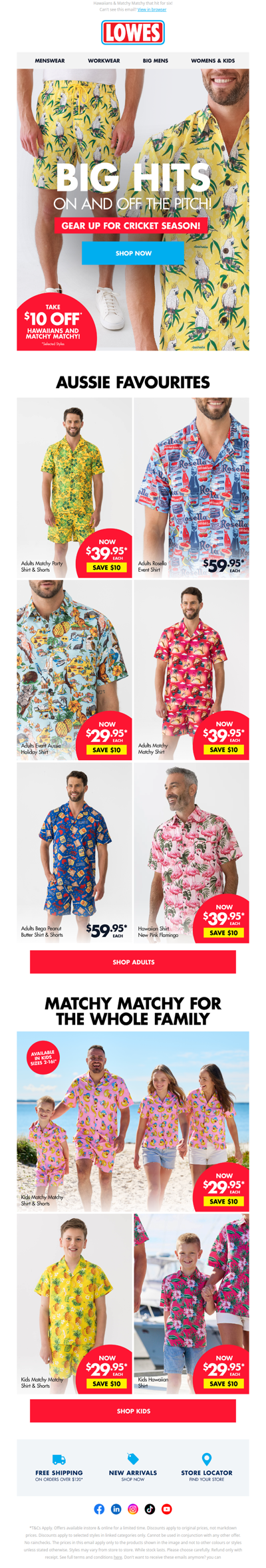 $10 Off* Cricket Crowd Pleasers!