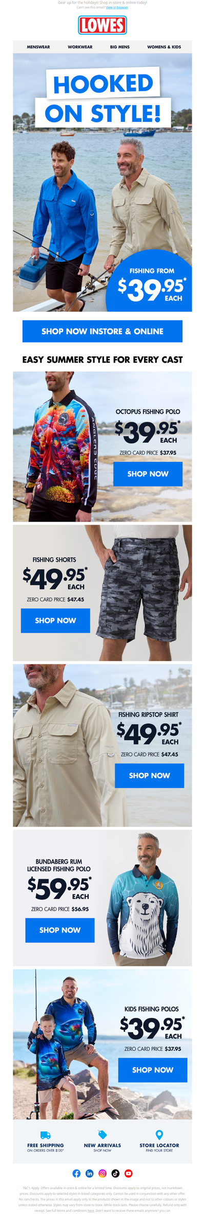 Fishing Favourites From $39.95*!