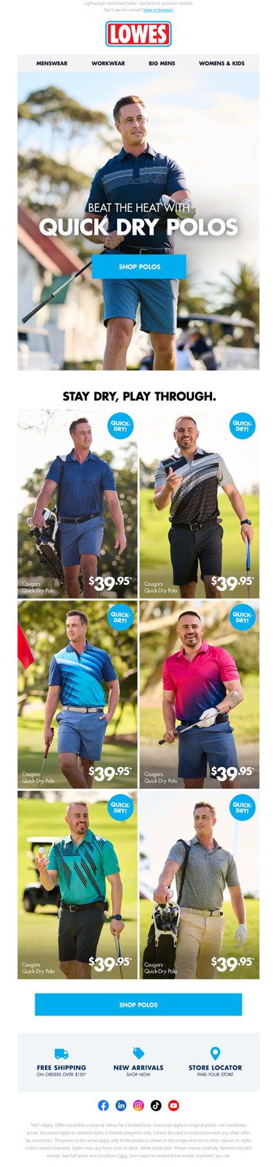 Quick Dry Polos Made For The Course!