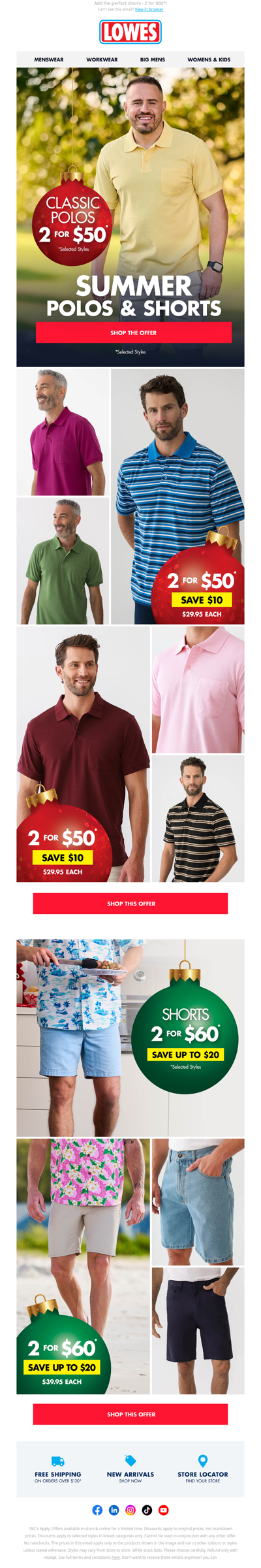2 For $50* Summer Polos!