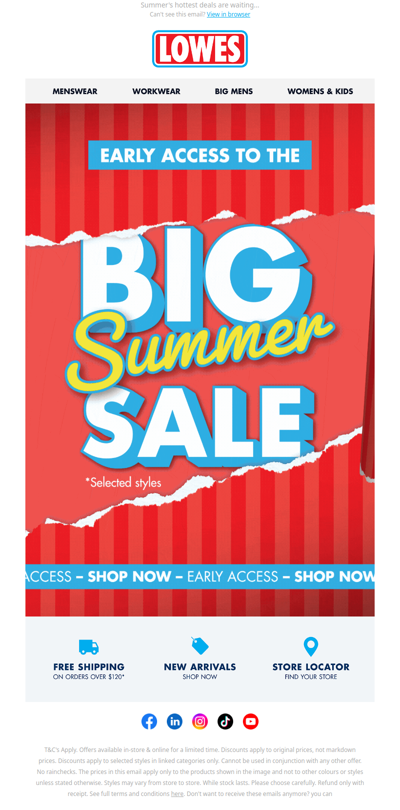 Early Access Starts NOW - Shop Our BIG Summer Sale!