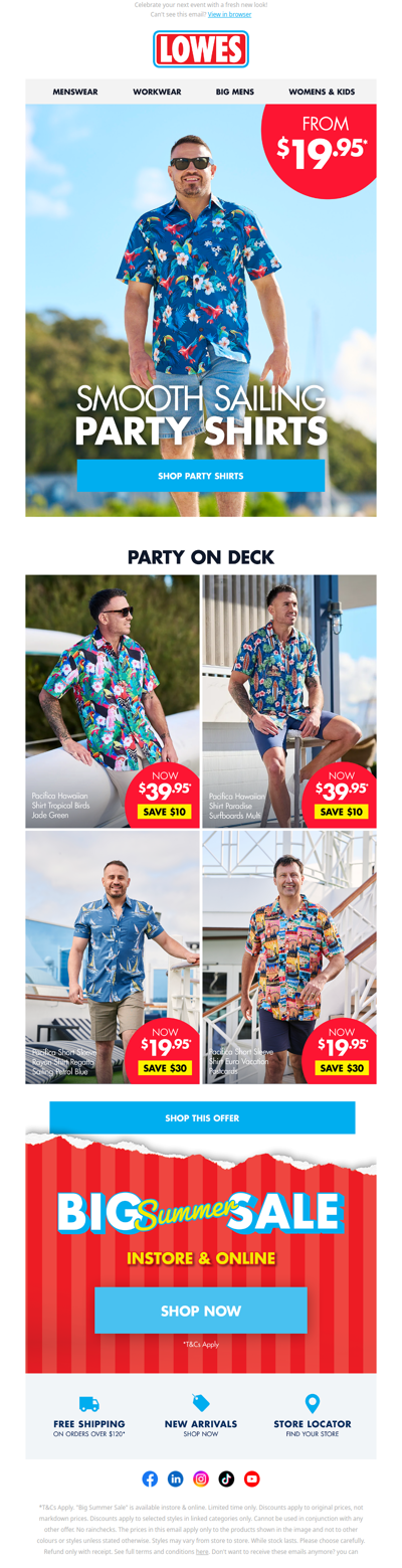 Party On Deck! Shirts From $19.95*!