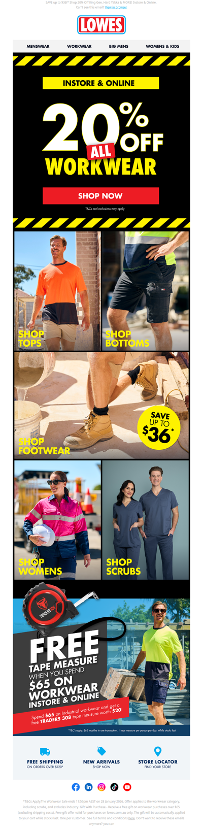 20% OFF WORKWEAR STARTS NOW!*🚨