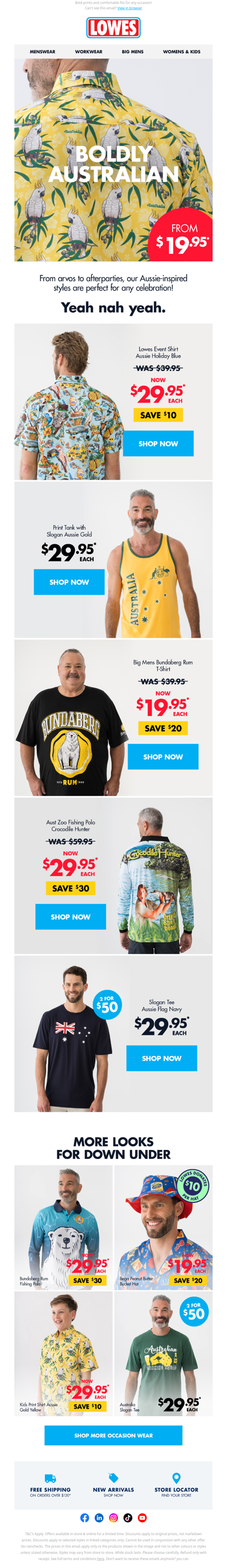 Aussie Favourites From $19.95*!