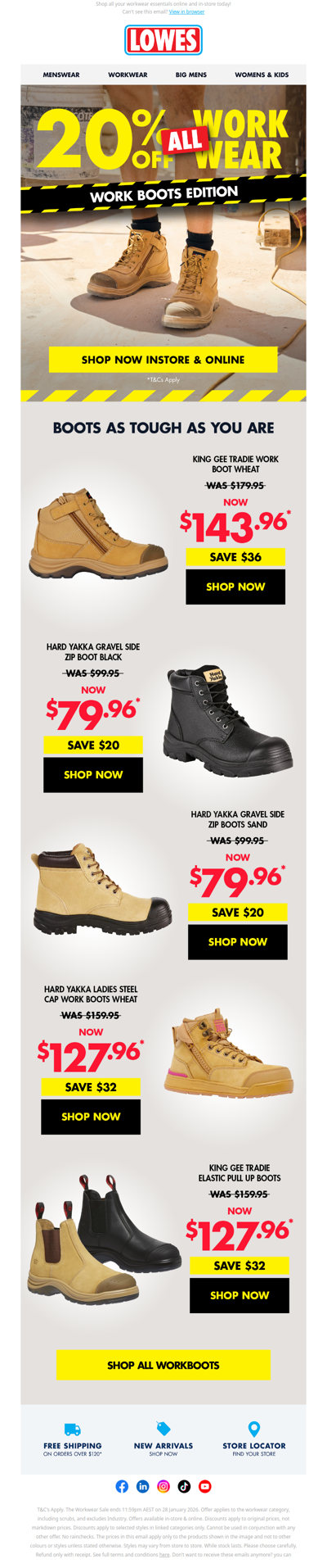 Step Into BIG Savings! 20% Off* Work Boots On Now!