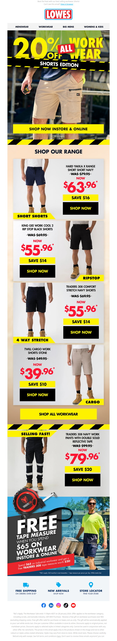 Gear Up For Less: 20% Off* ALL Workwear!