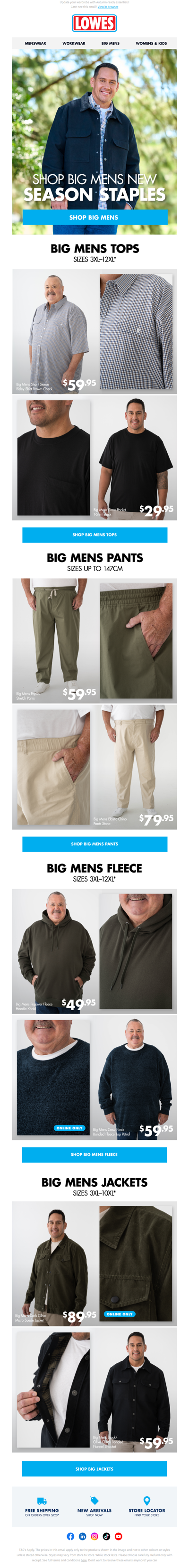 New Season Staples Up To 12XL!*