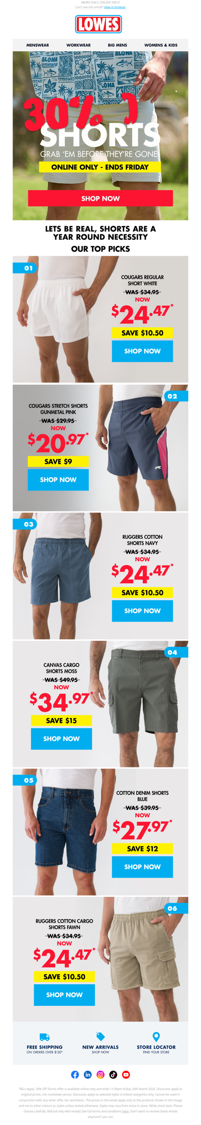 FLASH SALE ⚡️ 30% OFF ALL SHORTS!*