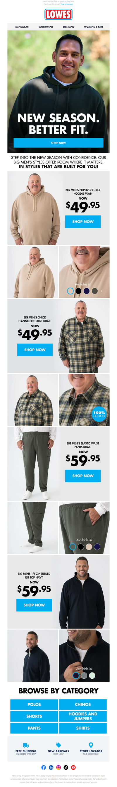 Big Winter Favourites! New Styles Up To 12XL!*