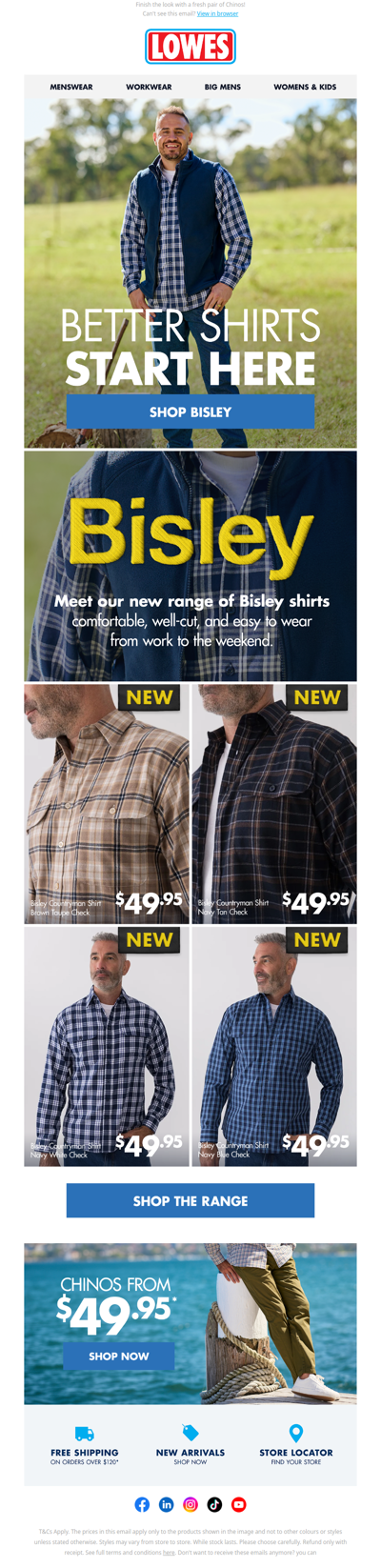 NEW Bisley Shirts From $49.95!*