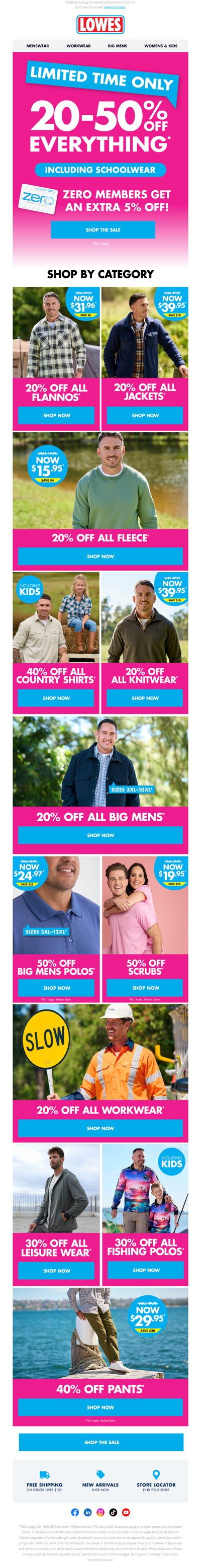 🚨 20 - 50% OFF EVERYTHING STARTS NOW!*