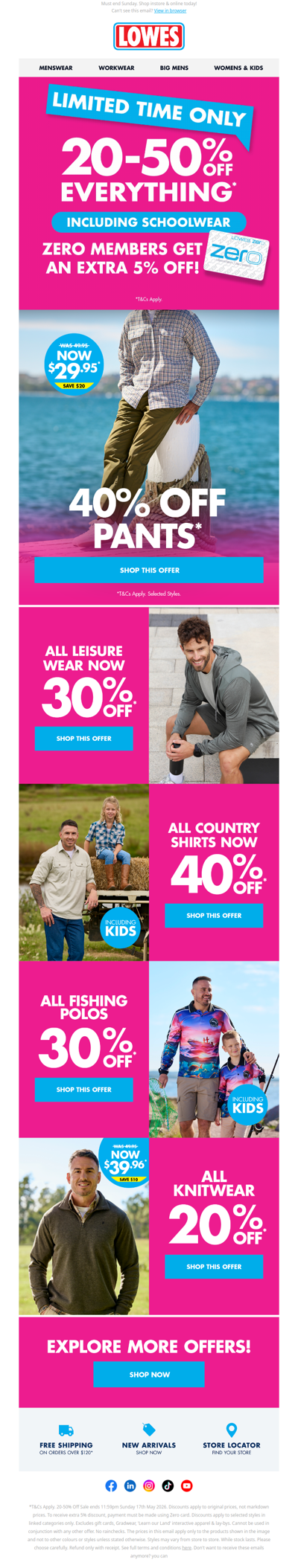 DO NOT MISS: 20 - 50% OFF EVERYTHING!*