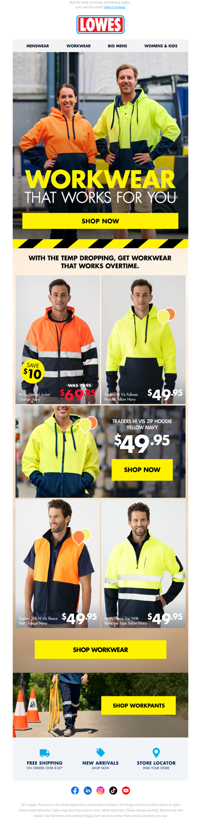 Clock in, Stay warm. Shop Workwear!