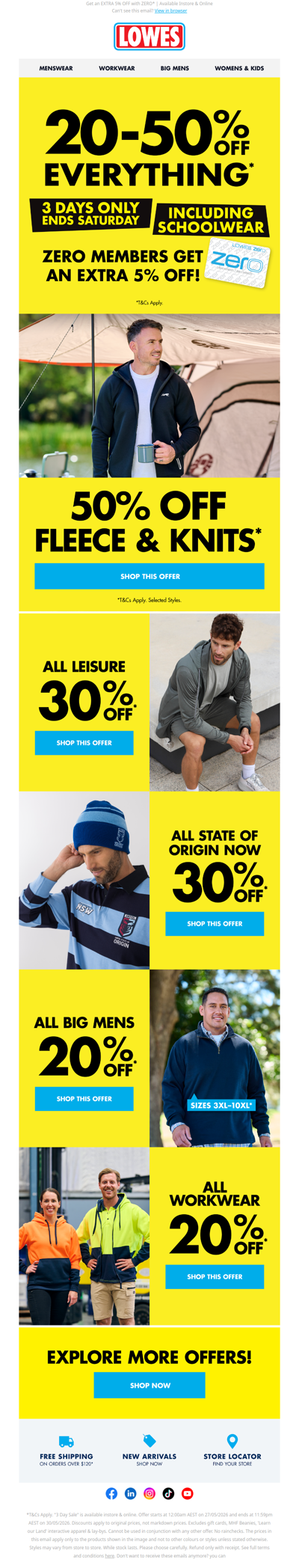 Ends Tomorrow ⏰ 20 - 50% OFF EVERYTHING!*