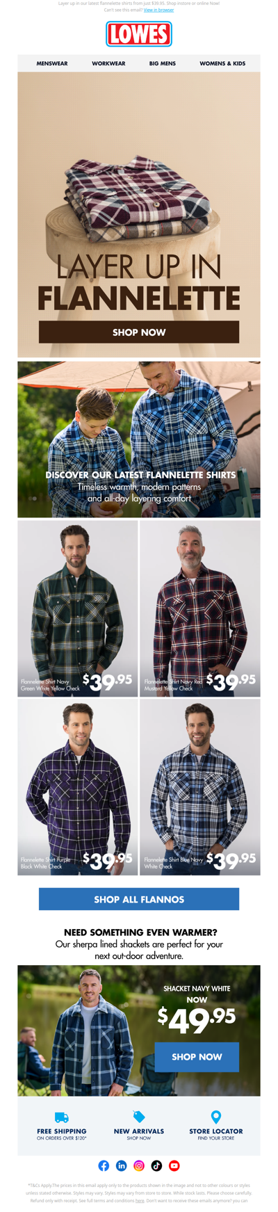 Cold weather? No problem. Shop flannos!