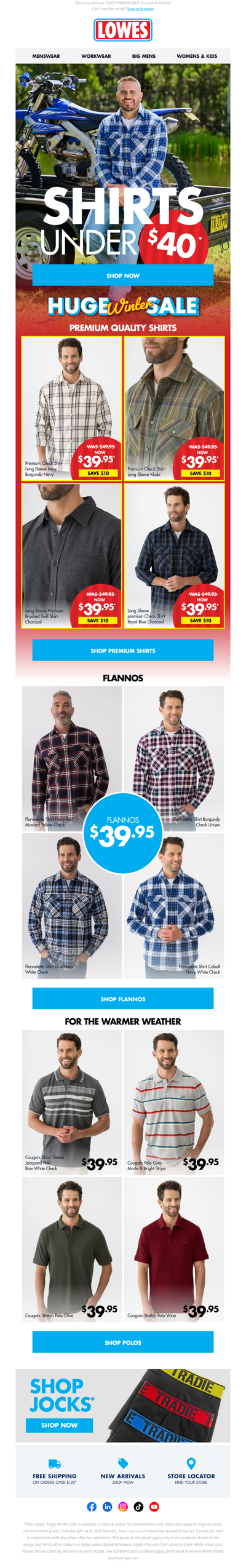 Save $10* On Winter Shirts! ❄️