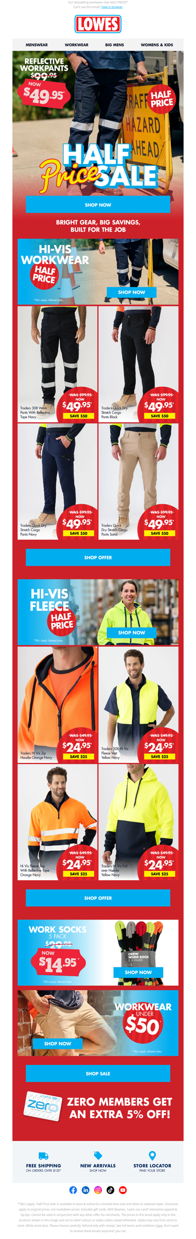 HALF PRICE Work Pants! Save $50* ⚠️