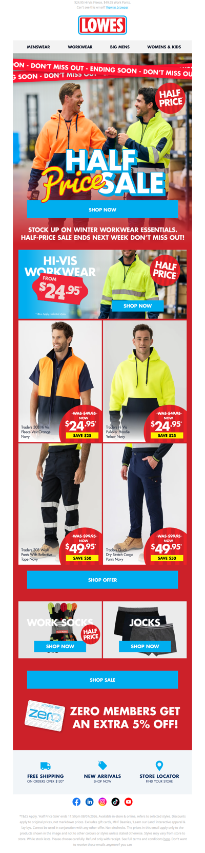 ENDING SOON 🚨 HALF PRICE Workwear!*
