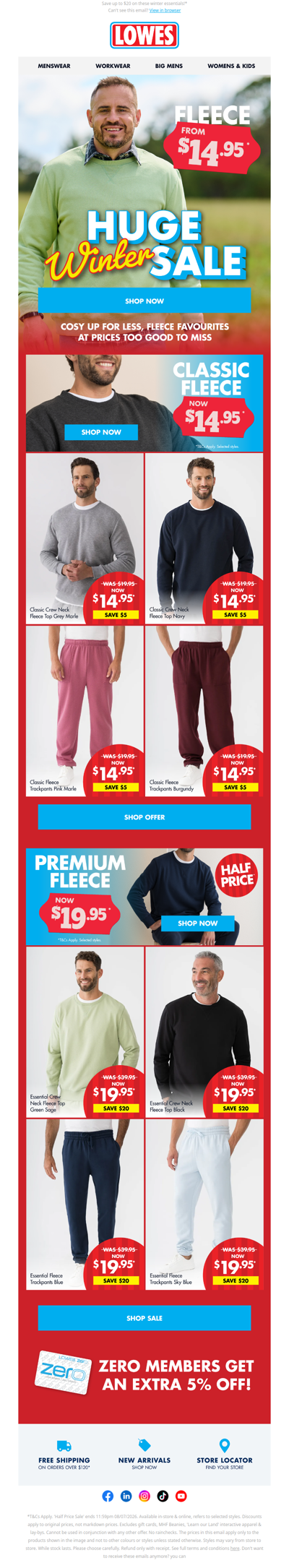 Fleece Favourites From $14.95!* 🔥