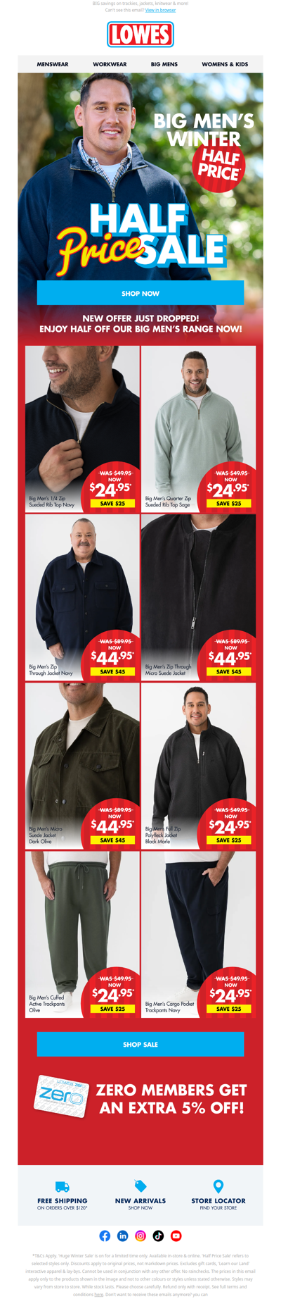 HALF PRICE Big Men's Winter Essentials! 🎉