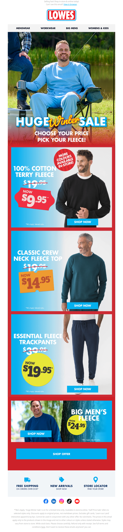 Pick Your Price! Fleece From $9.95!* ❄️