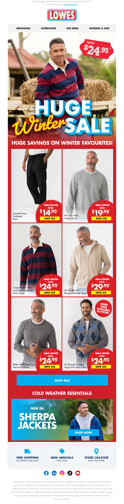 HUGE SAVINGS 🚨 Winter essentials from $14.95!*