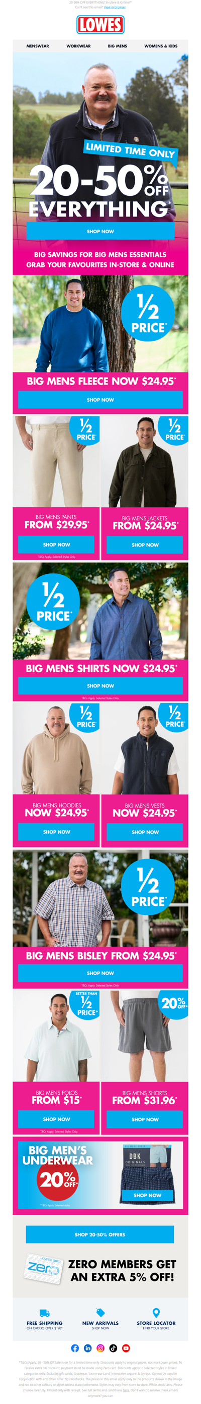 Big Mens? More HALF PRICE Than Ever Before!* 🎉