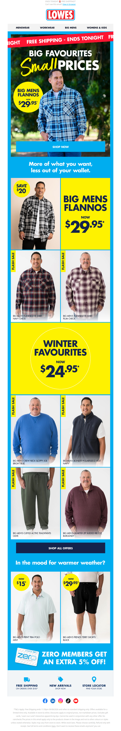 Save $20 On Big Mens Flannos! 🎉