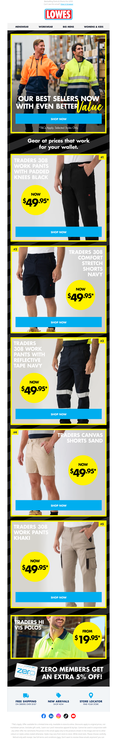 Tradies' Favourites Now $49.95!* ⚠️