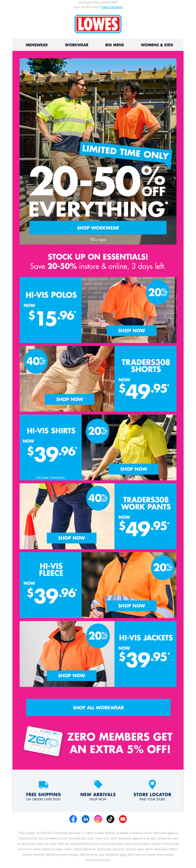 CAUTION ⚠️ 20-50% OFF Workwear Essentials!*
