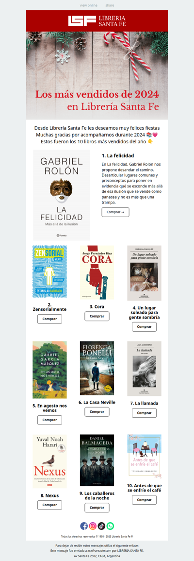 💯‼️ Los MÁS VENDIDOS del año en Librería Santa Fe