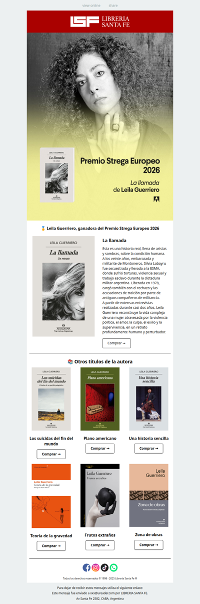 🏅 Un premio HISTÓRICO para Leila Guerriero