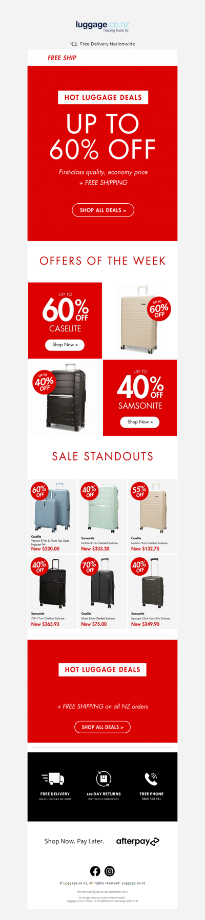 Hot Luggage Deals 🔥 Up to 60% Off