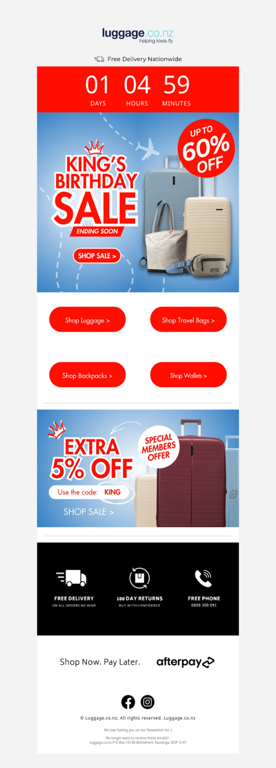 Last Chance! King's Birthday — Up to 60% Off ⏳