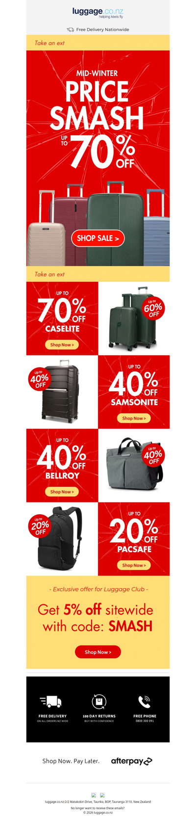 Up to 70% off | Our Mid-Winter Price Smash is on