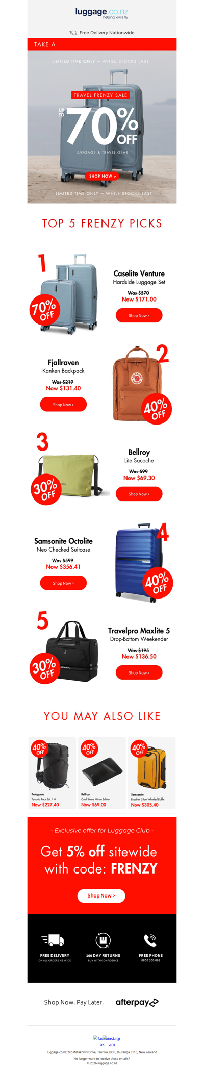 Stock up before Travel Frenzy is over!