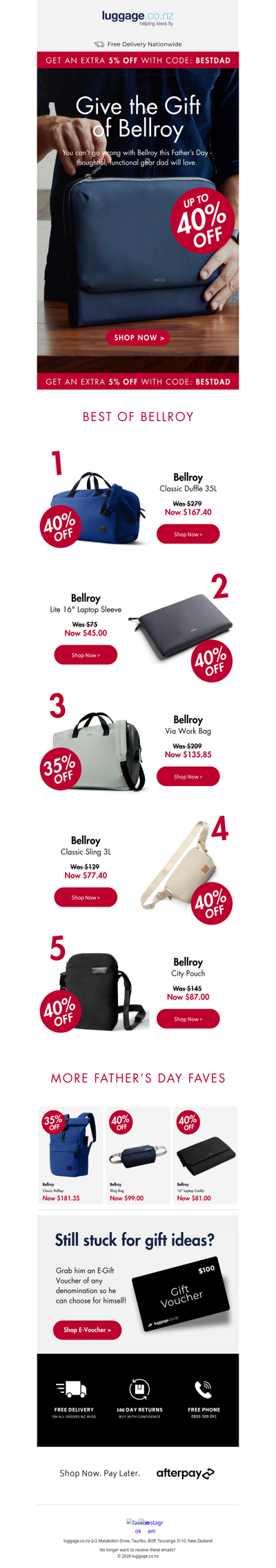 Bellroy For Dad? 🎁 Up To 40% Off