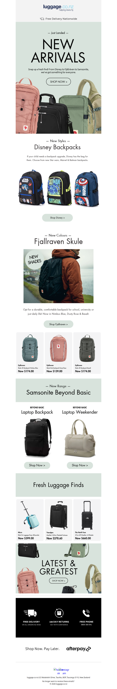Fresh Drops From Disney, Fjällräven & Samsonite