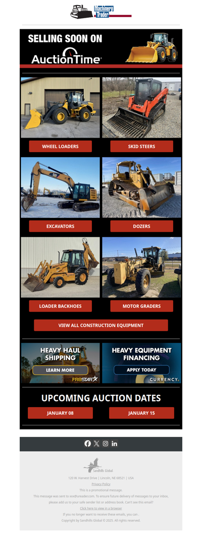 Construction Equipment Selling Soon On AuctionTime