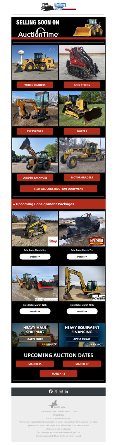 Construction Equipment Selling Soon On AuctionTime